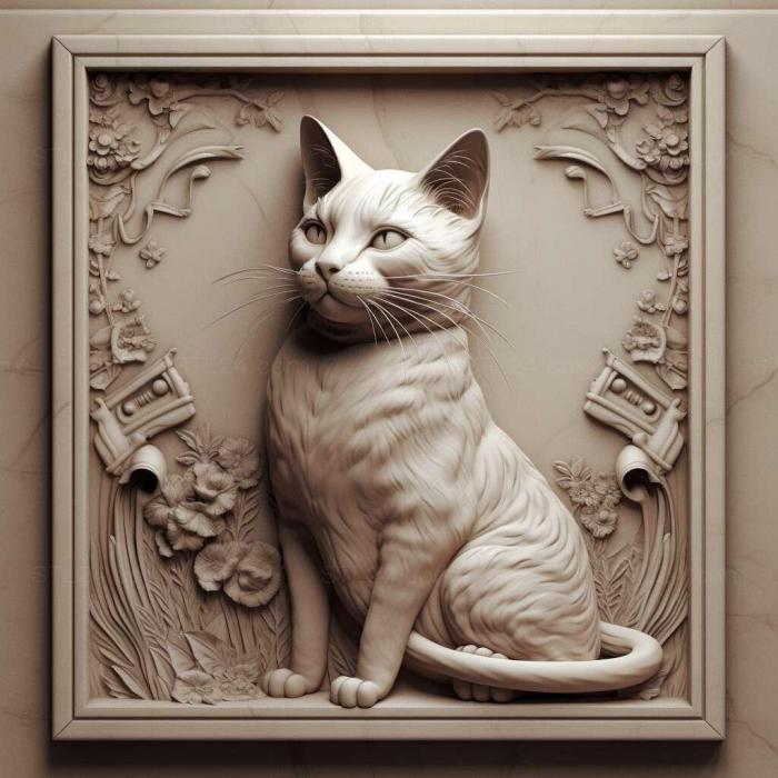 Nature and animals (st Minuet cat 3, NATURE_7103) 3D models for cnc